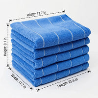 Large 45cm x 65cm Microfibre Cloth and Microfibre Towel, Thickened Striped Cleaning Cloth, High Absorbency for Kitchen, Car Wiping and Bathing