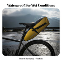 Easy Clean Waterproof Bike Saddle Bag Streamlined Buckle Strap Rear Saddle Bag Expandable Capacity