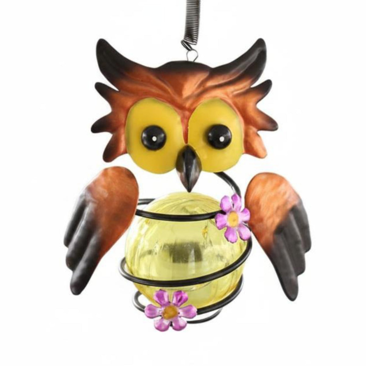 Hollow Metal Avian Lantern Automatic on at Sun-Powered Evening Glow Hanging Decor Weather Resistant Metal Solar Lantern for Garden, Yard
