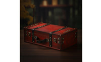 Wooden Chest with Handle Portable Vintage Suitcase Decorative Keepsake Box for Studio