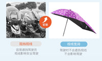电瓶车遮阳伞加长燕尾伞黑胶防晒防紫外线电动摩托车雨伞棚遮雨棚 加长黑胶 紫色蝴蝶 伞+万向C支架