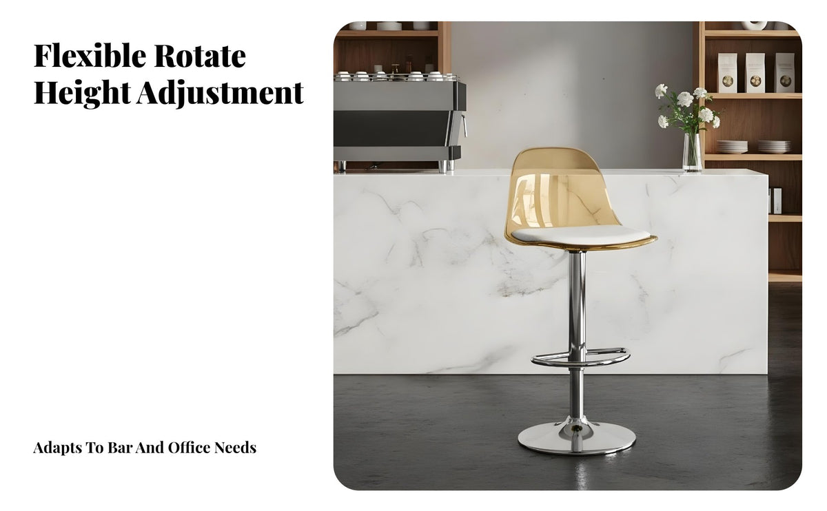 Thick Padded Cushion Adjustable Swivel Bar Stool Modern Design Adjustable Swivel Stool Built-in Footrest Counter Chair Stable Round Base for Nail Technicians, Business Owners, Cafe, Kitchen Island, Dining Room, Reception Desk