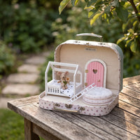 Compact Miniature Suitcase Dollhouse Collectible Miniature Trunk Toy for Playroom, Tabletop