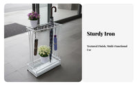 Umbrella Storage Rack with Holders Space-Saving Design Clear Standing Umbrella Holder Clear Standing Entryway Organizer Anti