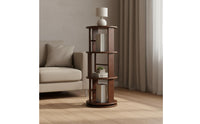 360 Degree Bookcase Solid Wood 360 Degree Book Shelf Revolving Storage Rack Space Saving Floor Standing Book Rack Stable Base