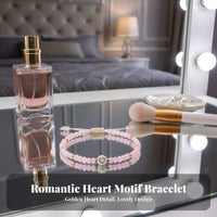Beaded Mother Daughter Bracelets Delicate Pink Crystals for Outfits
