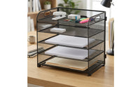 Desk Organizer with Pull-out Trays Space-Saving Paper Sorter Sturdy