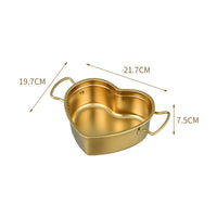 Stainless Steel Heart Pot Thickened Cookware Polished Shiny Finish for Seafood