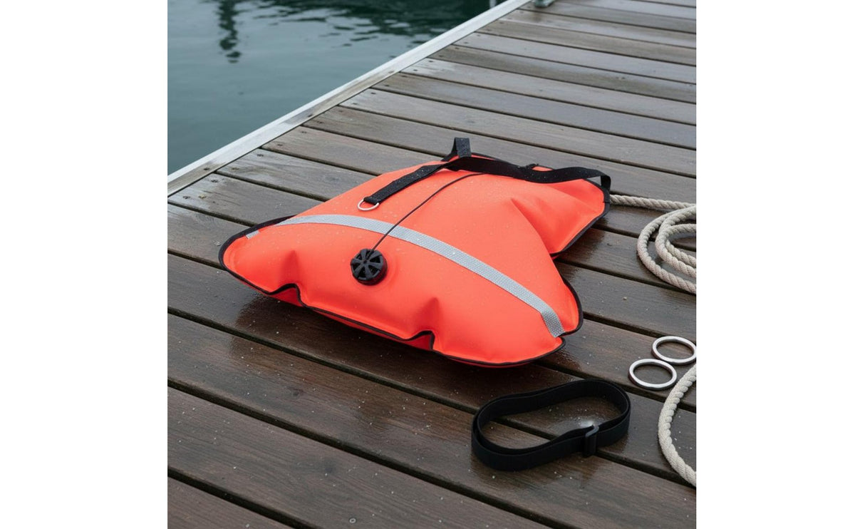 Underwater Lift Bag Stainless Steel D-Loop Scuba Diving Lift Bag Overpressure Valve Technical Diving Buoy for Divers