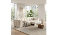 Electric Recliner Sofa Bed Remote Control Convertible Sleeper Sofa Adjustable Headrest Teddy Fleece Sectional for Small Areas