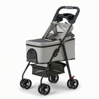 Pet Stroller with Detachable Carrier Lightweight Dog Pram for Car Travel
