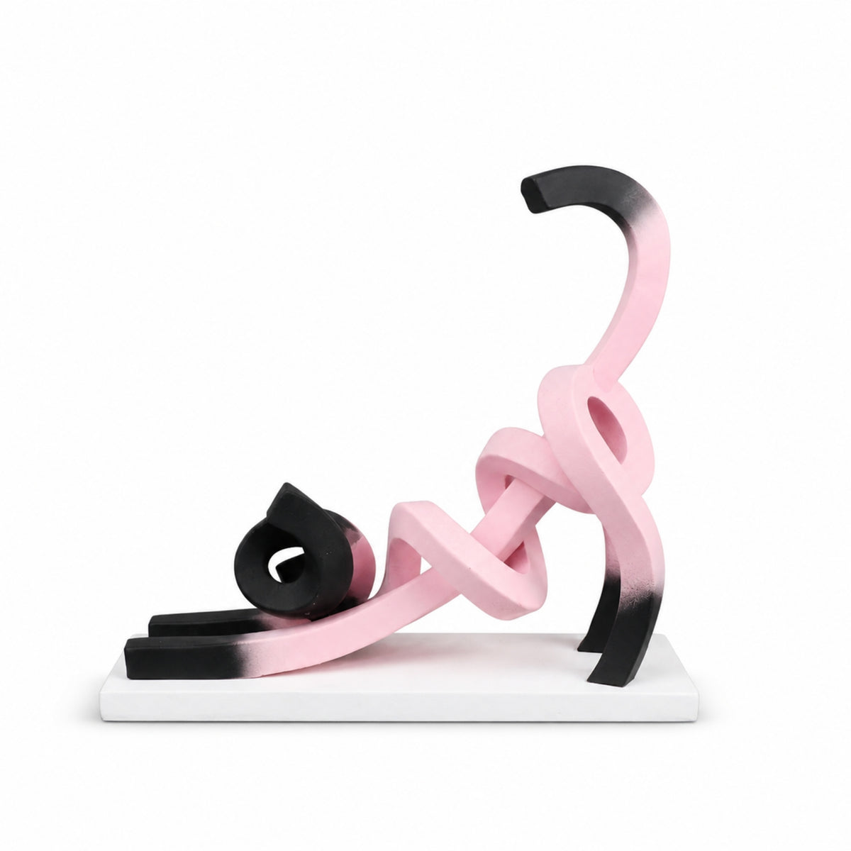 Cat Figurine Sculptural Cat Sculpture with Base Geometric for Entryway, Bedroom