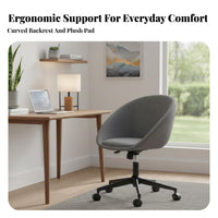 Adjustable Height Upholstered Computer Seat Soft Upholstery Upholstered Rolling Seat Ergonomic Design pivot Chair with Armrests for Students, Adults, Women, Study Room, Bedroom