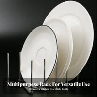 Stainless Steel Pot Lid Holder Versatile Stainless Steel Plate Organizer Multipurpose Expandable Pot Lid Rack for Adults, Cabinet, Pantry, Drawer