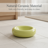Donut Ceramic Pet Bowl for Cats - Anti-Tip Food and Water Dish