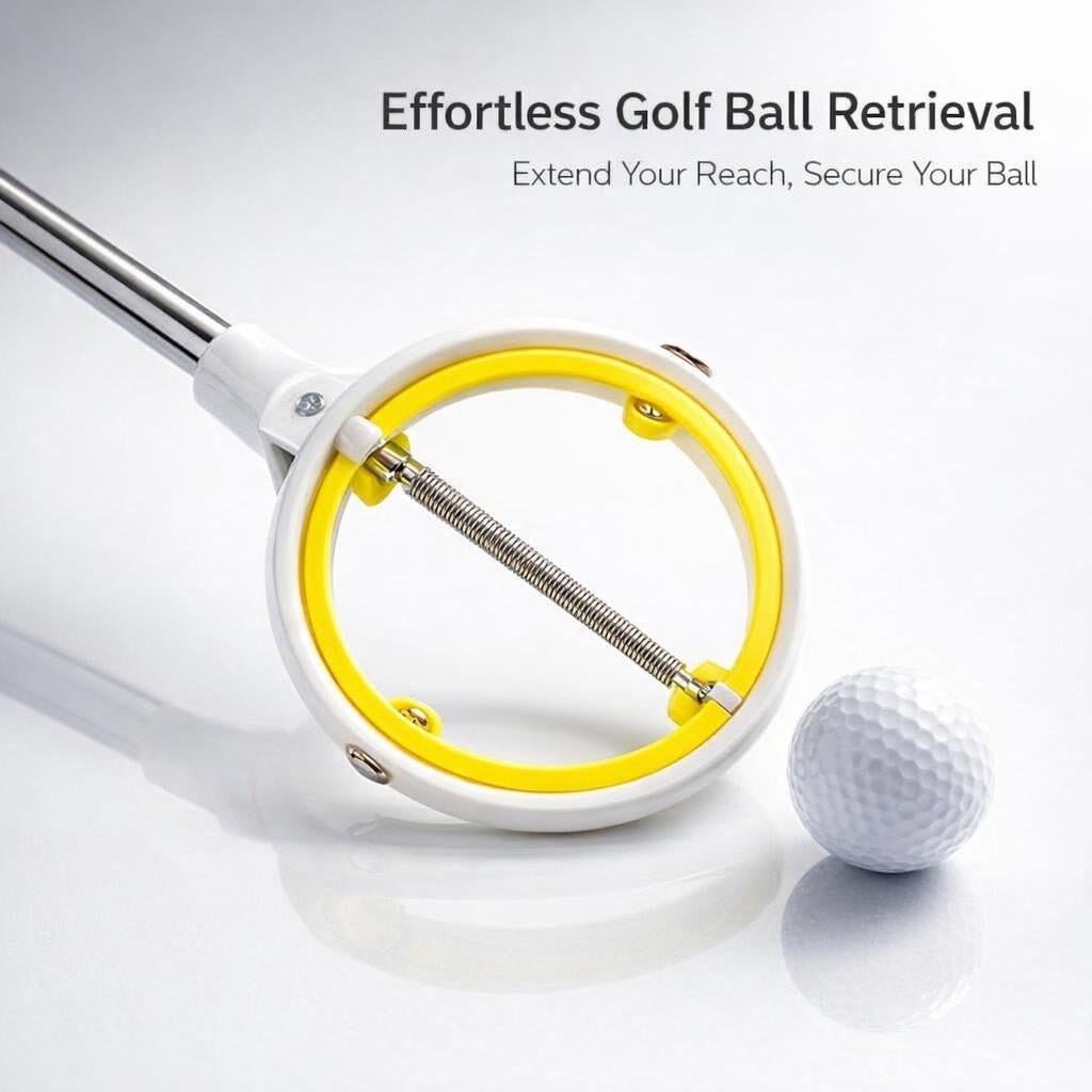 Golf Ball Retriever Telescopic, Stainless Steel Golf Ball Collector, Golf Ball Picker Upper to Avoid Bending, Golf Accessories for Golfers