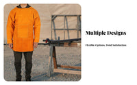 Heat Resistant Leather Metal-Joining Apron Retardant Cowhide Welder Smock Adjustable Straps for Metalworkers, Fabricators, Workshop, Garage