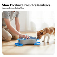 Interactive Pet Feeder Easy to Clean Press-Activated Slow Feeder Battery Push Button Treat Dispenser for Dogs, Cats