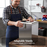 Stainless Steel Lockbox Sturdy Construction Gripd Security Box sturdyDuty Storage Container for DIY Hobbyists, Mechanics, Workshop, Home, Vehicle