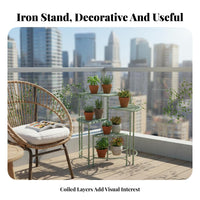 Tiered Corner Stand European design 4-Tier Corner Plant Shelf Floor-Standing Weather Resistant for Gardeners, Homeowners