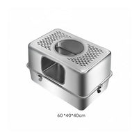Stainless Steel Litter Box Easy to Clean Extra Large Cat Box Anti-Splash