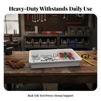 Sturdy Duty Plastic Tray Thickened Design Rectangular Parts Bin Shallow Stackable Container Long-Lasting Turnover Box