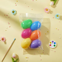 24 Pieces Reusable DIY Craft Egg Bright Colors Plastic Easter Egg Hangable Holiday Decoration for Children