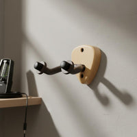 Guitar Wall Mount Cushioned Padding Wooden Guitar Hook, U-Shaped Design Beech Wood Instrument Hanger for Studio, Music Room