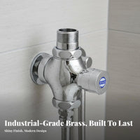 High Flow Rate Squat Toilet Flush Valve Water Saving Push Button Flush Valve Copper Body Construction for Commercial Bathroom