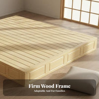 Wooden Slat Frame Thickened Boards Slatted Base Bed Strong Hold Mattress Foundation for Apartment Dwellers, Homeowners, Floor Mat Room Room, Dormitory