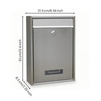 Wall Mounted Mailbox Lockable Letter Box Letterbox for Homeowners