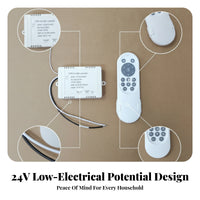 Easy Installation Home Accessory Ceiling Fan Controller Set Wired Ceiling Fan Light Controller Control White