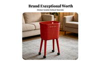 Hard-Shell Elevated Trash Bin Ribbed Panel Freestanding Kitchen Bin Raised Rim Household Item Angled Legs