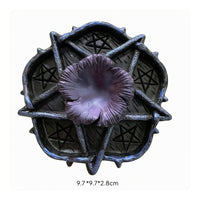 Handmade Resin Crystal Ball Base Textured Engraved Star Display Stand Raised Supports Crystal Ball Stand Dark Finish