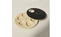 Wooden Feeder with Scratching Pad Rotating Foraging Board Boredom Relief Interactive Feed Puzzle Indoor for Mealtime