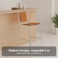 Modern Aesthetic Clear Top High Chair Space-Saving Clear Acrylic Stool Comfortable Footrest Counter Seat Easy to Clean for Apartment Dwellers, Interior Designers, Restaurant, Small Areas, Kitchen, Dining Room