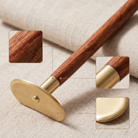 Brass Gua Sha Scraper with Wooden Handle Long-Lasting Scraper with Wooden Handle Hygienic Metal Gua Sha Board Portable for Adults