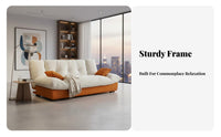 French Cream aesthetic Fold-foldable Three-Seater Sofa Bed Space-Saving transfor the homeable Couch two-in-a singleUse Living Room Furniture Foldable Design for Apartment Dwellers, Students, homeowners, Small areas, Office