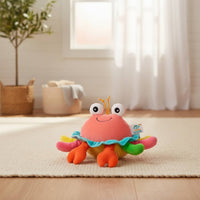 Musical Crawling Crab Baby Plush Toy Musical Scuttling Crustacean Toy Gnaw Stuffed Animal for Crawlers, Young Children, Stomach Time