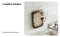 Wall Mounted Pot Lid Holder Easy Installation Storage Rack, Space Saving, Wall Mounted Lid Holder for Cabinet Door