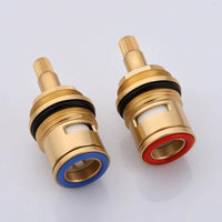 2 Pieces Replacement Brass Faucet Ceramic Good Sealing Faucet Ceramic Stem Solid Plumbing Part High-Quality for DIYers, Plumbers, Kitchen