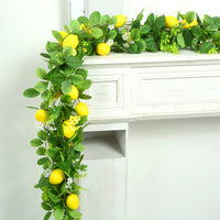 Artificial Lemon Vine with Spring Leaves and Grass Decor