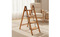 Step Ladder with Wide Pedals Reinforced Folding Step Ladder Compact Space-Saving for Homeowners, Kitchen, Pantry