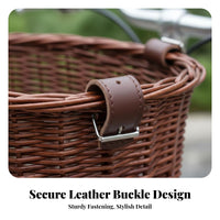 Lightweight D-Shaped Wicker Basket Long-Lasting D-Shaped Front Basket Easy to Clean