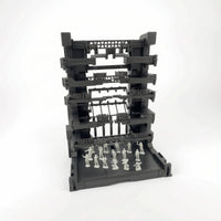 Industrial Model Assembly Rack Multi-Level Scene Backdrop with Figures Compact for Hobbyists, Collectors, Dioramas, Desk Display