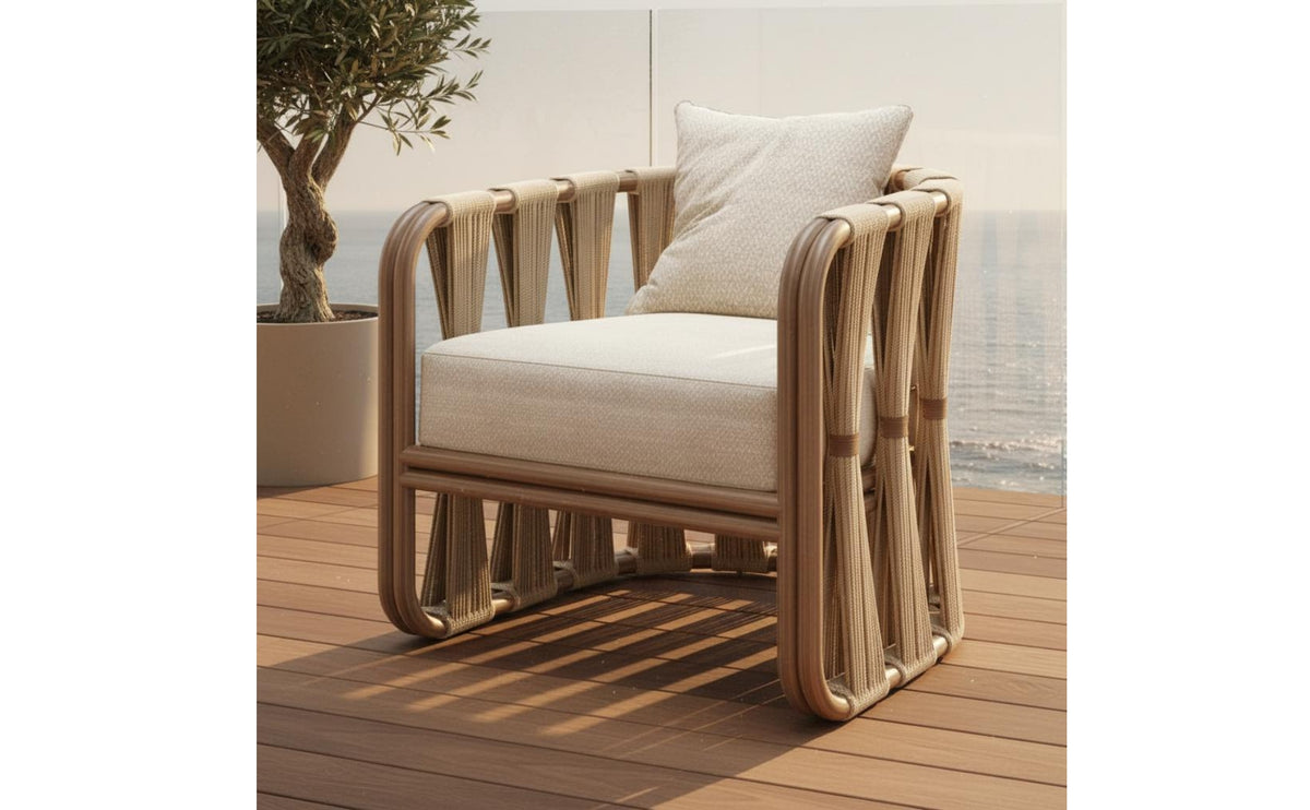 Rattan Sofa Set Woven Design Weather-Resistant Patio Sofa Balcony Chair Set Comfortable Cushions Wicker Patio Couch Space-Saving