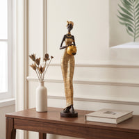 Figurine with Vessel Detailed Female Figurine Artistic for Living Room