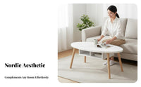 Versatile Use Small Apartment Coffee Table Easy to Clean Minimalist Sofa Side Table Sturdy Construction Living Room Furniture Rounded Edges for Students, Young Adults, Homeowners, Bedroom, Office