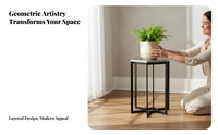 Floor-Standing Flower Pot Table Minimalist Design Hexagonal Pedestal Table Modern Aesthetic Plant Stand Heavy Duty for Homeowners, Interior Designers, Balcony, Living Room, Entryway, Hallway