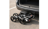 Compact Folding Golf Push Trolley Storage Pouch Foldable Golf Push Trolley Black and White Sports Gear Carrier for Golfers, Transport